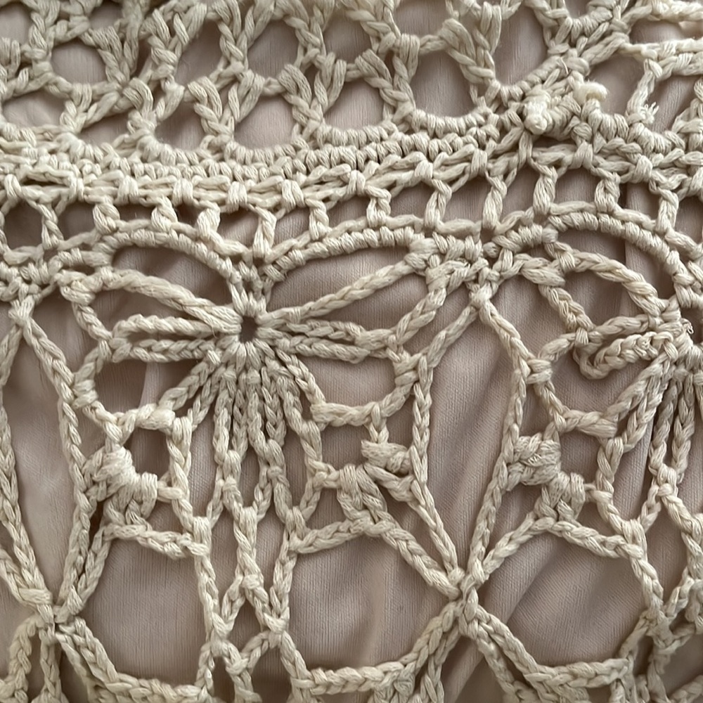 Pyramid Collection Cream Crochet Dress - Picture 7 of 7